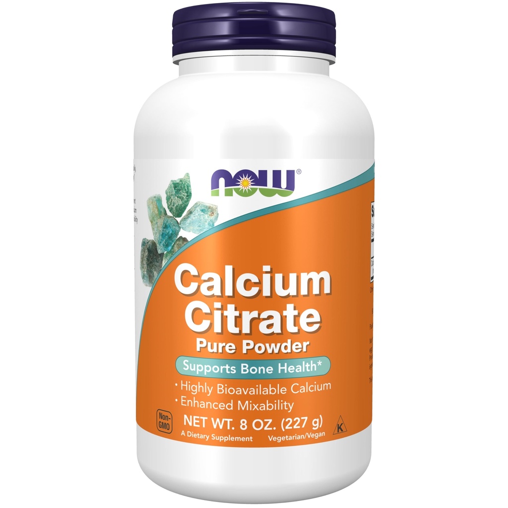 NOW Foods Supplements, Calcium Citrate Powder, Highly Bioavailable Calcium, Supports Bone Health*, 8-Ounce