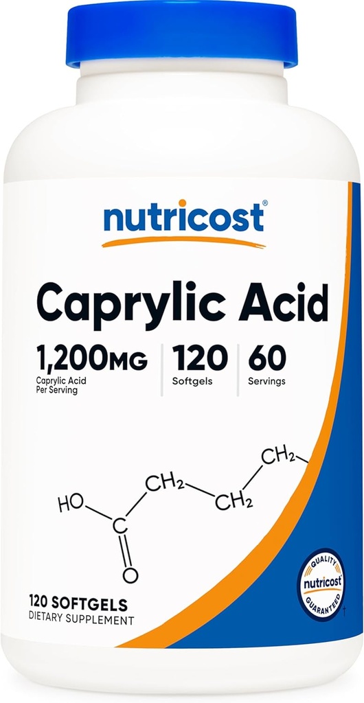 Nutricost Caprylic Acid 1200mg, 120 Softgels