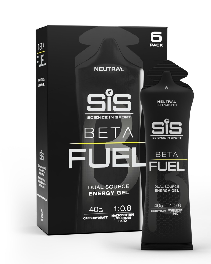 Science in Sport BETA Fuel Gel - Dual-Source Energy Gel - Isotonic Gel - Fast-Absorbing Carbohydrate Energy - Sports Nutrition - Easy on Stomach - Portable - Neutral Flavor - 6-Pack