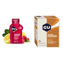 GU Energy Original Sports Nutrition Energy Gel, Raspberry Lemonade and Salted Caramel Flavors, Vegan, 8-Count