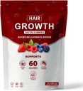 Hair Growth Gummies for Black Women, Hair Growth & Strength, Promote Hair Strength & Growth with Biotin Collagen & Botanical Extracts, Delicious Berry Flavor, 60 Count