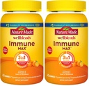 Nature Made Wellblends ImmuneMAX Gummies,Vitamin C,Zinc,and Vitamin D3,Immune Support Supplement,42 Tangerine Flavor Gummies,(Pack of 2)