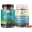 Bundle of Liver Cleanse Detox & Repair - Milk Thistle Dandelion Root Choline Beetroot Artichoke Extract and Zeaxanthin Plus Lutein Gummies for Adults - Eye Vitamins for Vision & Blue Light Protection
