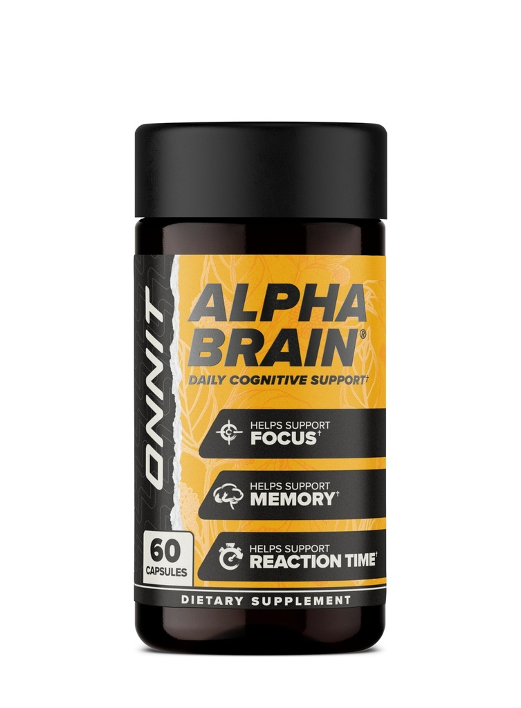 ONNIT Alpha Brain Nootropic Brain Supplement for Focus, Memory, Mental Clarity, Cognitive Support with L-Theanine and Vitamin B6, 60 Count Capsules