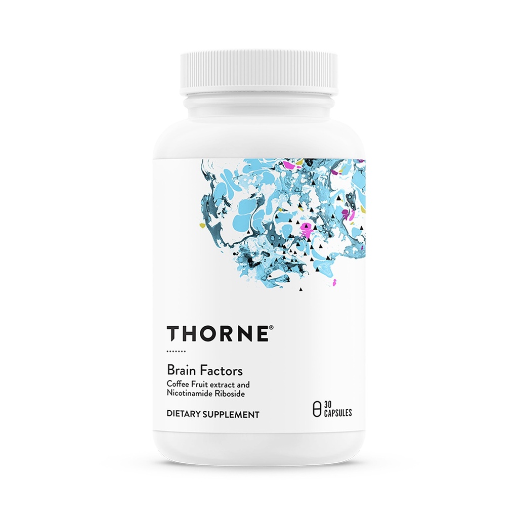 THORNE - Brain Factors - Brain Health Supplement with Nicotinamide Riboside, Coffee Fruit Extract & Betaine Anhydrous - Supports Learning, Memory & Cognition* - Third-Party Certified - 30 Capsules