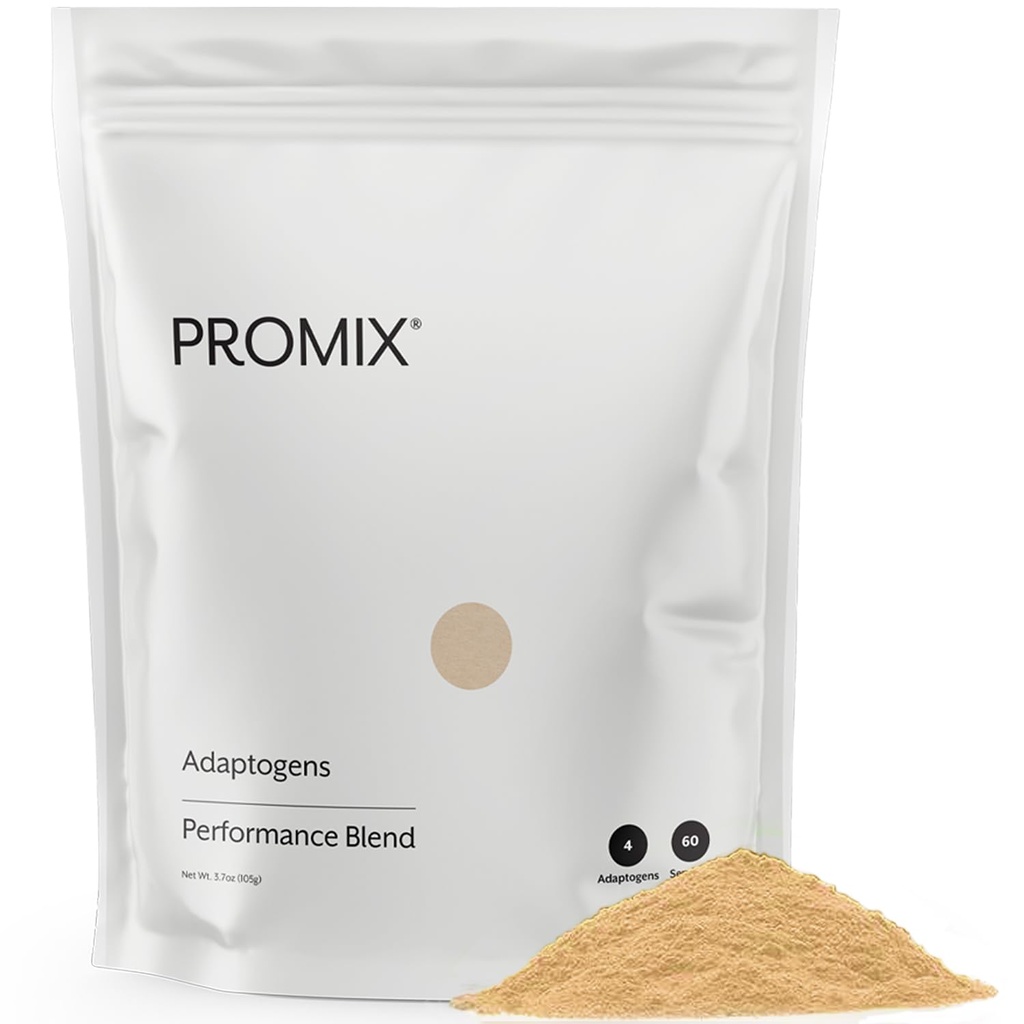 Promix Adaptogens Mushroom Coffee Supplement Powder - with Organic Ashwagandha, Lion’s Mane, Turkey Tail & Reishi - 60 Servings