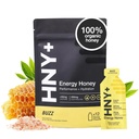 HNY+ Buzz Organic Honey Energy Gel with Electrolytes, Magnesium, Sea Salt, Potassium & Green Tea Caffeine, Gluten Free & Vegan, Workout Gels, for Gym, Running & Hiking, 50mg Caffeine, 12 Pack
