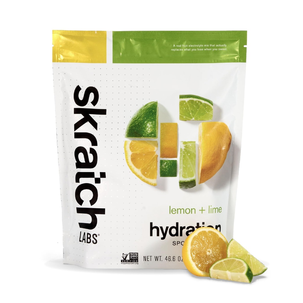 Skratch Labs Hydration Sports Drink Mix – Real‑Fruit Electrolyte Powder for Fast Hydration & Endurance | Lemon & Lime | 60 Servings | Vegan, Non‑GMO, Clean Ingredients