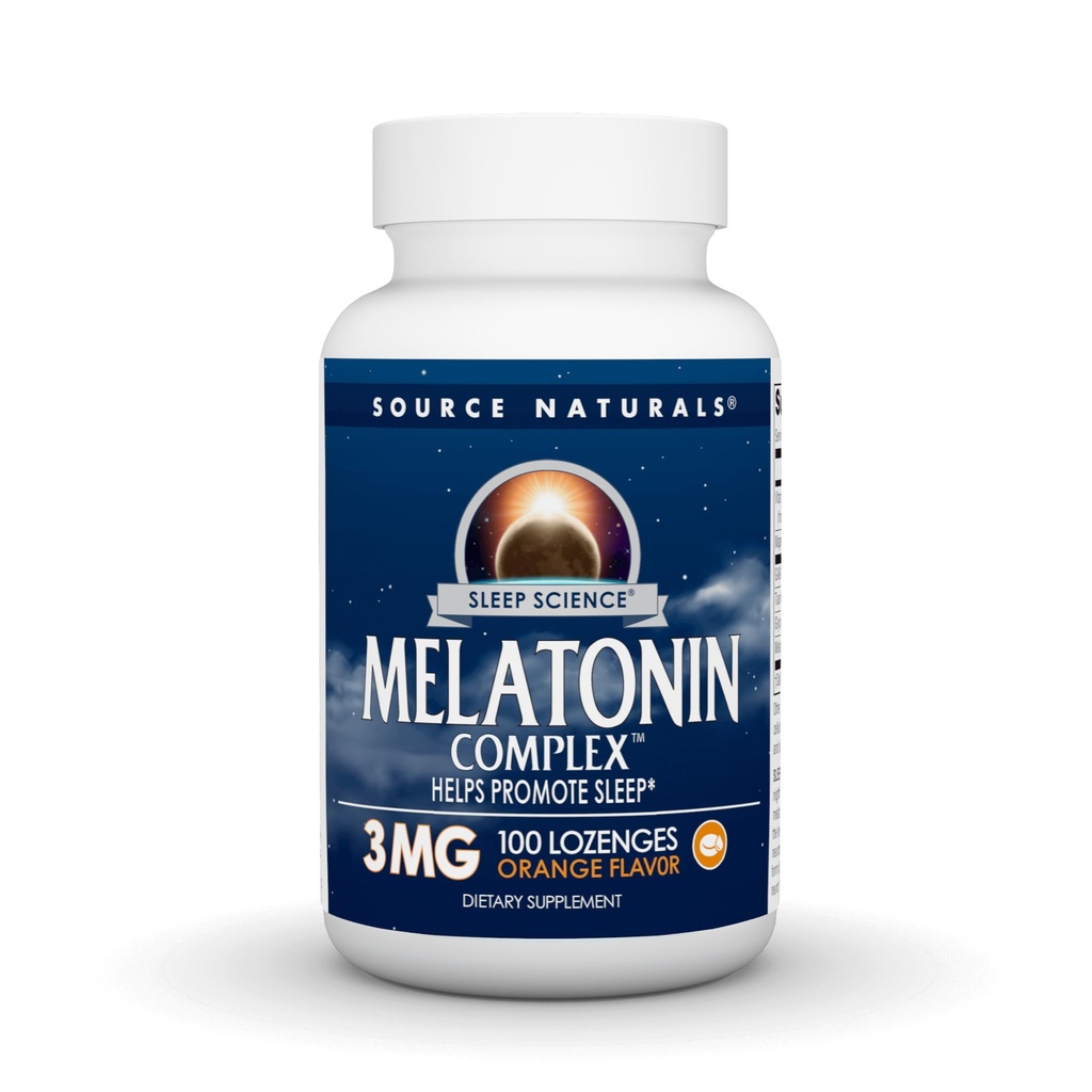 Source Naturals Melatonin Complex, Helps Promote Sleep* 3mg - 100 Orange Flavored Lozenges