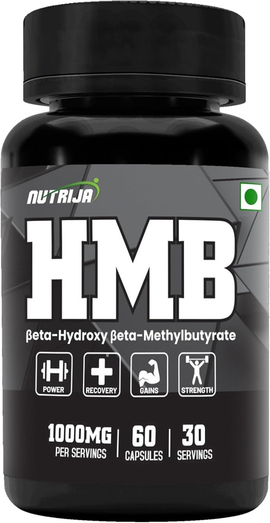 HMB 1000MG Capsules (Beta-Hydroxy Beta-Methylbutyrate) - Pure HMB (60 cápsulas)
