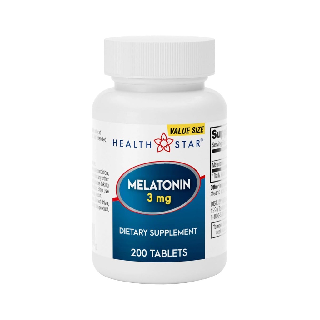 GeriCare Melatonin 3mg Tablets, Balances Nighttime Routine - Helps Adjust to Changing Schedules - Promotes Restful Evenings – Easy-to-Take Tablets, 200 Count (Pack of 1)