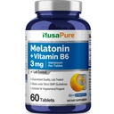 NusaPure Melatonin 3 mg 60 Tablets Vegetarian/Vegan, Non-GMO