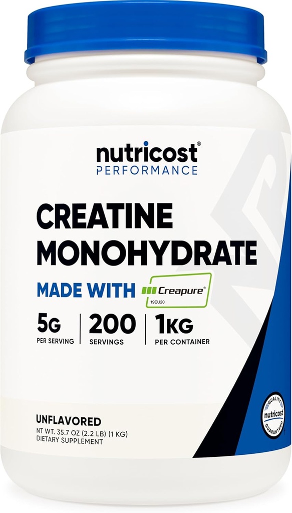 Nutricost Creapure® Creatine Monohydrate Powder 1KG