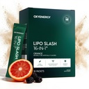 OxyEnergy LIPO Slash 16-en-1 Natural Weight Loss Supplement for Women and Men, Supports Gut Health, GLP-1 Activar " Weight Management, Vegan, Gluten-Free, Non-GMO, 30 Packets, Orange Flavor