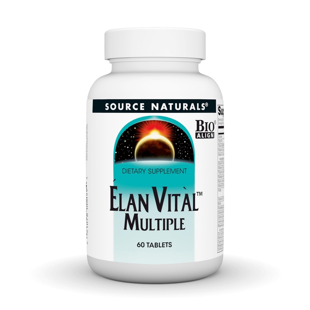 Source Naturals Elan Vital Multiple - Supports Brain, Heart, Liver, Immune, Energy Boost* - 60 Tablets