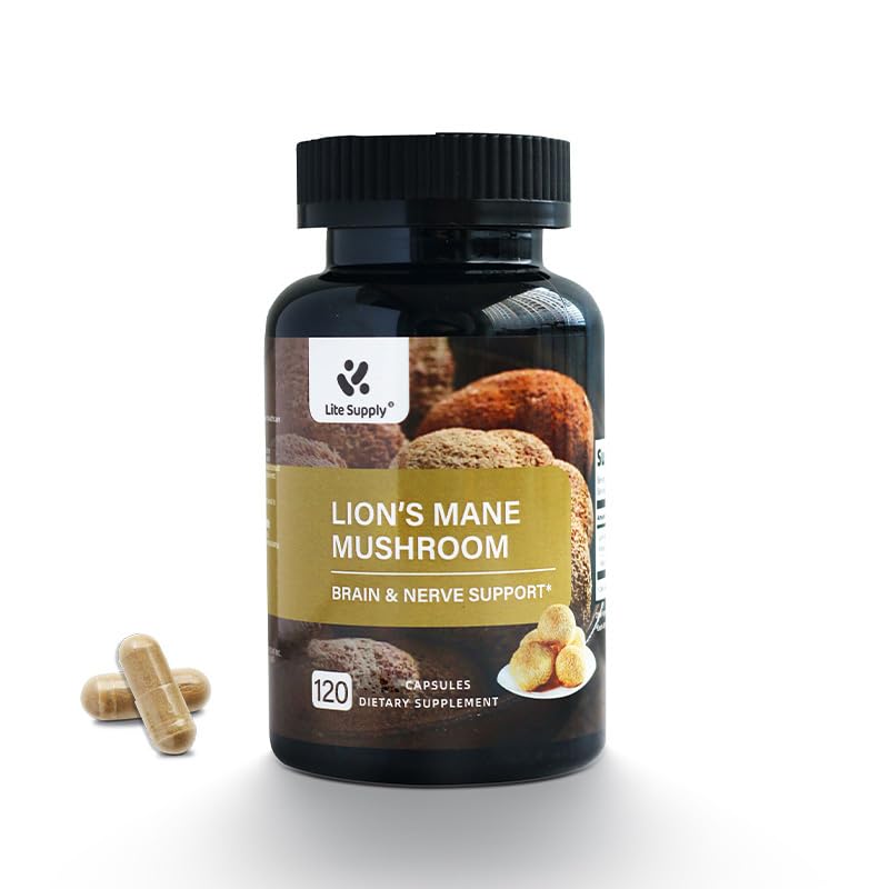 Lion's Mane Mushroom Supplement Capsules 54000mg, 120 Capsules | 120 Days Supply – Made with Lion's Mane Powder Extract – Cognitive Brain Nootropic & Immune Health Support