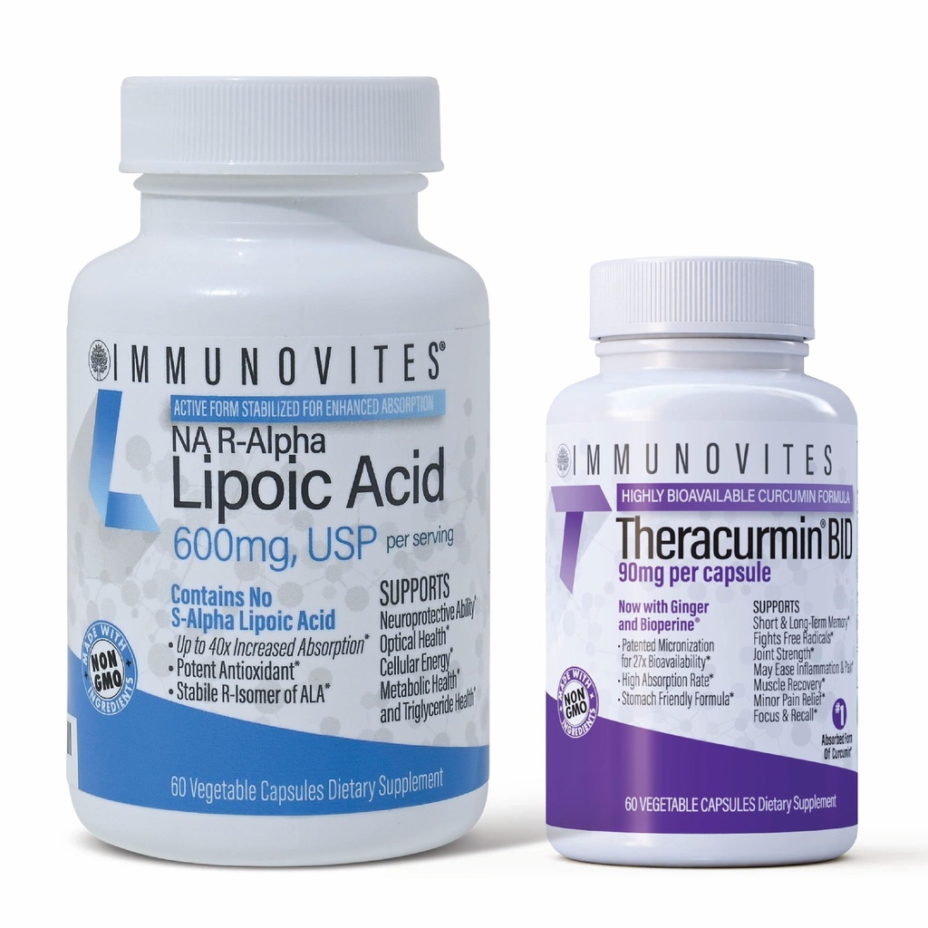IMMUNOVITES Stabilized Na-R-ALA + Theracurmin BID Bundle