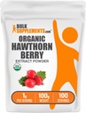 BulkSupplements.com Organic Hawthorn Berry Extract Powder - Hawthorn Berry Supplement - Herbal & Gluten Free, 1g per Serving, 100g (3.5 oz) (Pack of 1)