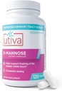 Szio+ Utiva D-Mannose 500mg Capsules – Naturalmente Flush La vejiga y el tracto urinario – Evitación UTI – D Mannose Suplementos para Mujeres – Apoya Tratamientos de Infección de Tracto urinario, 120 cápsulas