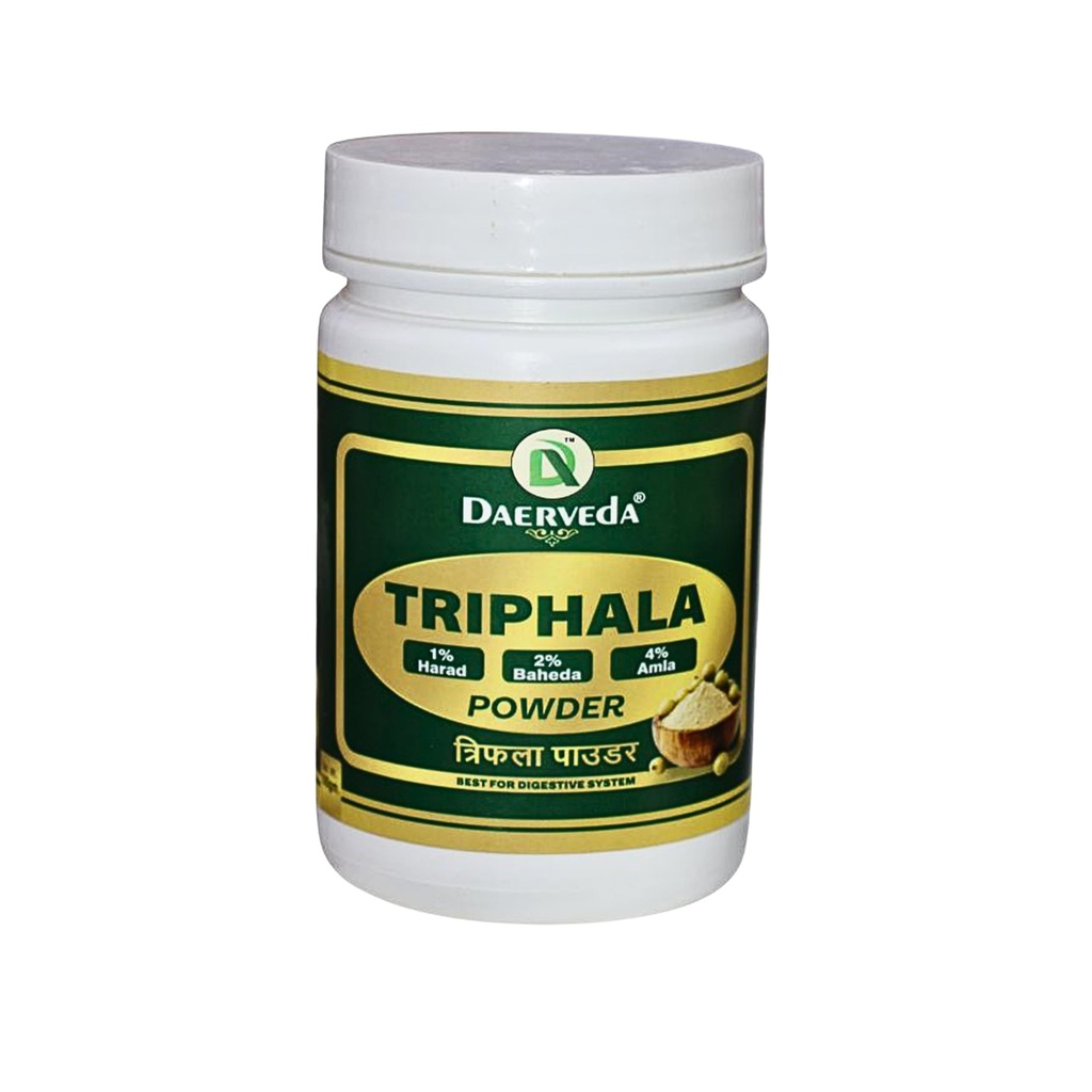 Triphala Amrit Powder for Digestive System,Skin & Hair Health, Natural Herbal Supplement with Harad 1%,Baheda 2%,Amla 4% II 100g Jar Pack (1:2:4)