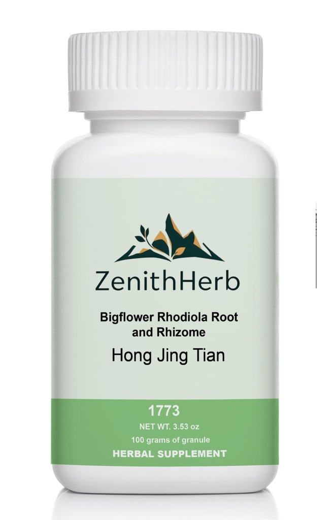 Bigflower Rhodiola Root and Rhizome, Hong Jing Tian, Herbal Supplement Granules, Supports Energy & Stress Balance, 100 Grams/Bottle