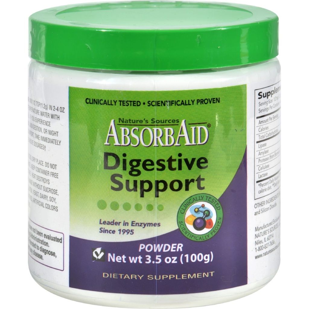 AbsorbAid Plant Enzyme 100 GMS by Nature's Sources