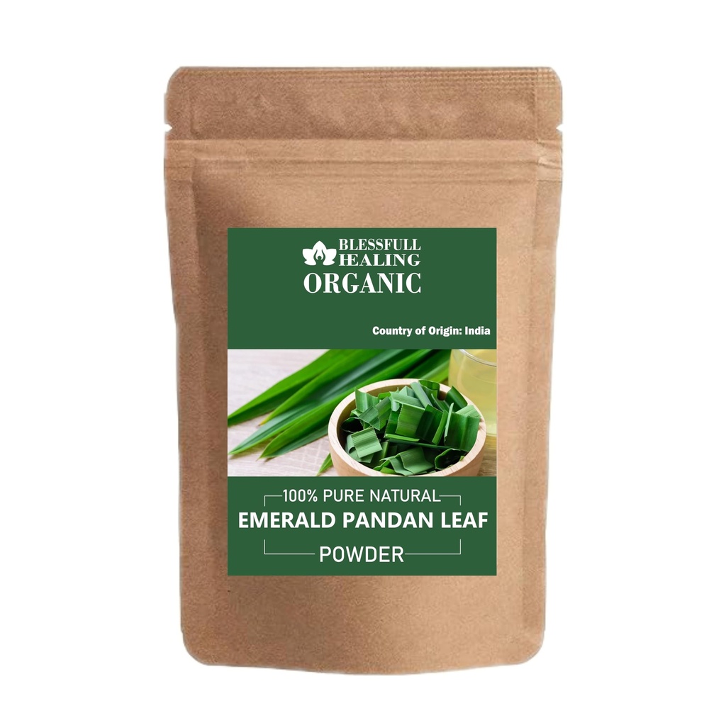 Blessfull Healing Organic Emerald Pandan Leaf Powder 100% Pure Natural 100 Gram / 3.52 oz