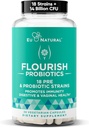 Flourish Probiotics + Prebiotics for Women – Gut and Digestion, Urinary Tract, Reduce Bloating, Vaginal Health – 18 Clinically Proven Strains, 14 Billion CFU – 30 Shelf-Stable Mini Vegan Capsules