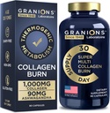 Granions Thermogenic Hydrolyzed Collagen Burn - Hialuronic Acid, Vitamina C - Cellulite Defense and Dermal Repair Multi Collagen Peptides Capsules for Women and Men - 90 Pills