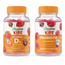 Probiótico Lifeable 2 billón de niños CFU + Vitamina D Niños, Gummies Bundle - Gran Tasting, Suplemento de vitamina, Gluten Gratis, GMO Gratis, Chewable Gummy