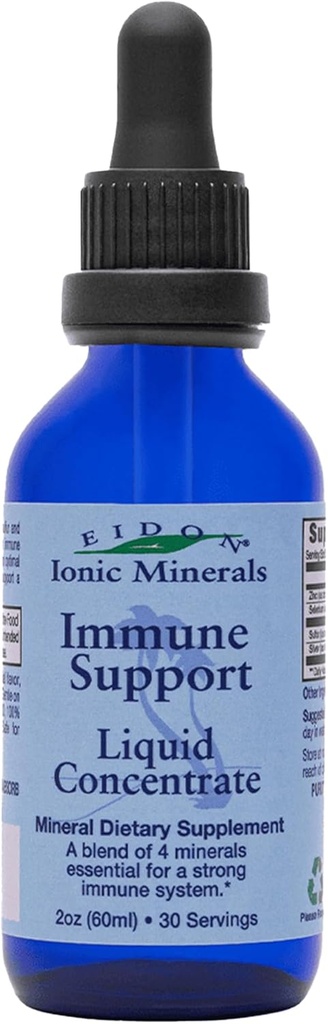 Eidon Immune Support Supplement Liquid Concentrate - Immune Booster Mineral Drops with Zinc, Selenium, Sulfur, Support &amp; Maintain Immune System, Bioavailable, No Preservatives or Additives - 2 oz