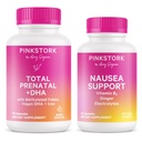 Pink Stork First Trimester Essentials Supplement Bundle - Total Prenatal Vitamin + DHA and B6, Ginger, Electrolyte Capsule for Morning Sickness, Pregnancy Must Have