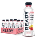 Ready® Sports Drink Light – The Ultimate Low-Calorie Hydration Drink with 4 Different Electrolytes – No Added Sugars – Naturally Sweetened & Flavored – Strawberry Lemonade,16.9 oz (12-Pack)