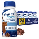 Ensure Original Milk Chocolate Nutrition Shake With Fiber | Small Meal Replacement Shake | Ready to Drink | 9g Protein, 27 Vitamins and Minerals | 8 fl oz - 24 Pack