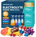 Venture Pal High Sodium Electrolyte Powder Packets | Sugar Free Hydration Drink Mix with Sodium, Potassium, Magnesium & Vitamins | Zero Calorie | Keto, Vegan & Paleo Friendly | 16 Sticks
