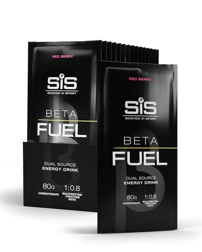 Science in Sport BETA Fuel 80 - High-Carb Energy Drink - Optimal 1:0.8 Maltodextrin to Fructose Ratio - 80g Carbohydrate Drink Mix - Sports Nutrition - Red Berry Flavor - 15 Count