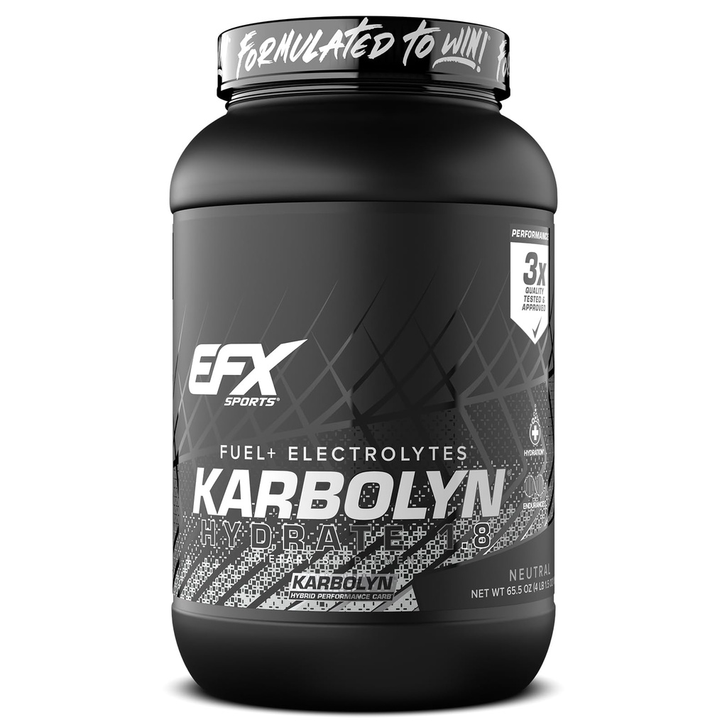 EFX Sports Karbolyn Hydrate | Carbohydrate Powder + Electrolytes | Sugar Free Sports Drink Mix | Fuel & Hydration | Stimulant Free | 66 Servings (Neutral)
