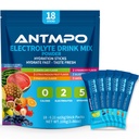 Electrolytes Powder Packets - ANTMPO Sugar Free Electrolyte Powder Drink Mix Packets - Rapid Hydration Packets for Sports & Dehydration - 6 Flavors Variety Pack - Zero Calories - 1 Pack (18 Sticks)