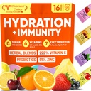 Venture Pal 2-in-1 Hydration + Immune Electrolytes Powder Packets with 7 Electrolytes & 6 Vitamins, Elderberry, Turmeric, Echinacea | Liquid Daily IV Drink Mix | Sugar Free | Keto Friendly, 16 Sticks