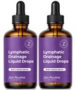 Zen Routine Lymphatic Drainage Liquid Drops 2 Pack | 8-in-1 Organic Herbal Blend | Elderberry Echinacea Dandelion Burdock | Immune Support Detox Cleanse | 120-Days Supply (2 Fl Oz (Pack of 2))