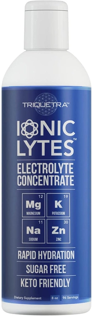 Ionic Lytes Electrolyte Concentrate (96 Servings)   Sugar Free, Keto Electrolyte Drops, Perfectly Purified Ionic Electrolytes for Rapid Hydration ← 30% Más Potasio, Magnesium & Zinc (8 oz)
