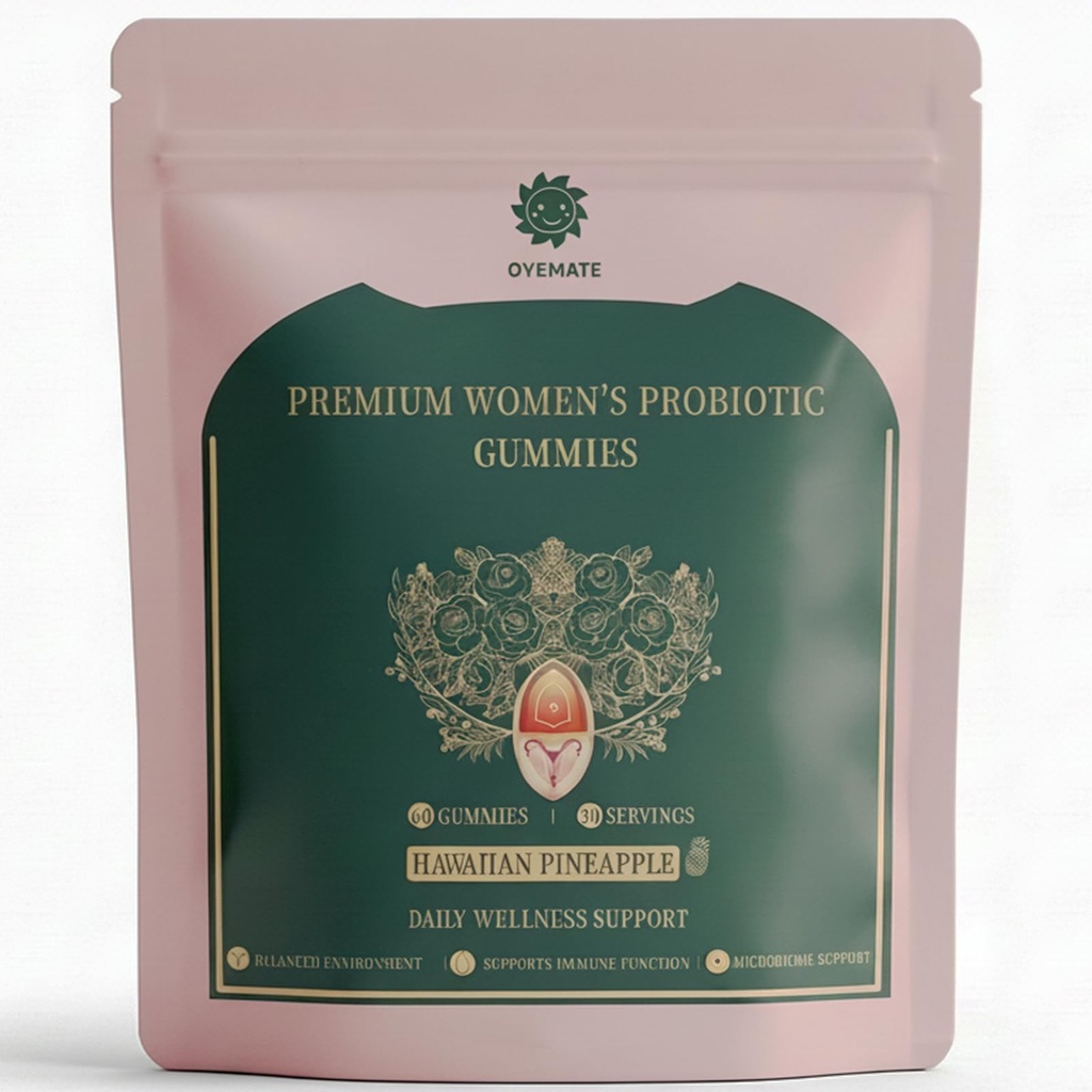 Women's Probiotic Gummies - pH Balance & Vaginal Flora Support - Vegan, Gluten-Free Hawaiian Pineapple Gummy - Wellness & Digestive Defense - 60 Count (30 Servings)（P1）
