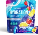 Electrolitos Empaquetaduras de hidratación de polvo – Mezcla de Bebida de Recuperación con Sodio, Potasio, Magnesio, Calcio, Vitamina C &amp; Zinc – Sugar Gratis, Keto, No GMO & Vegan – Strawberry Lemonade – 16 Sticks