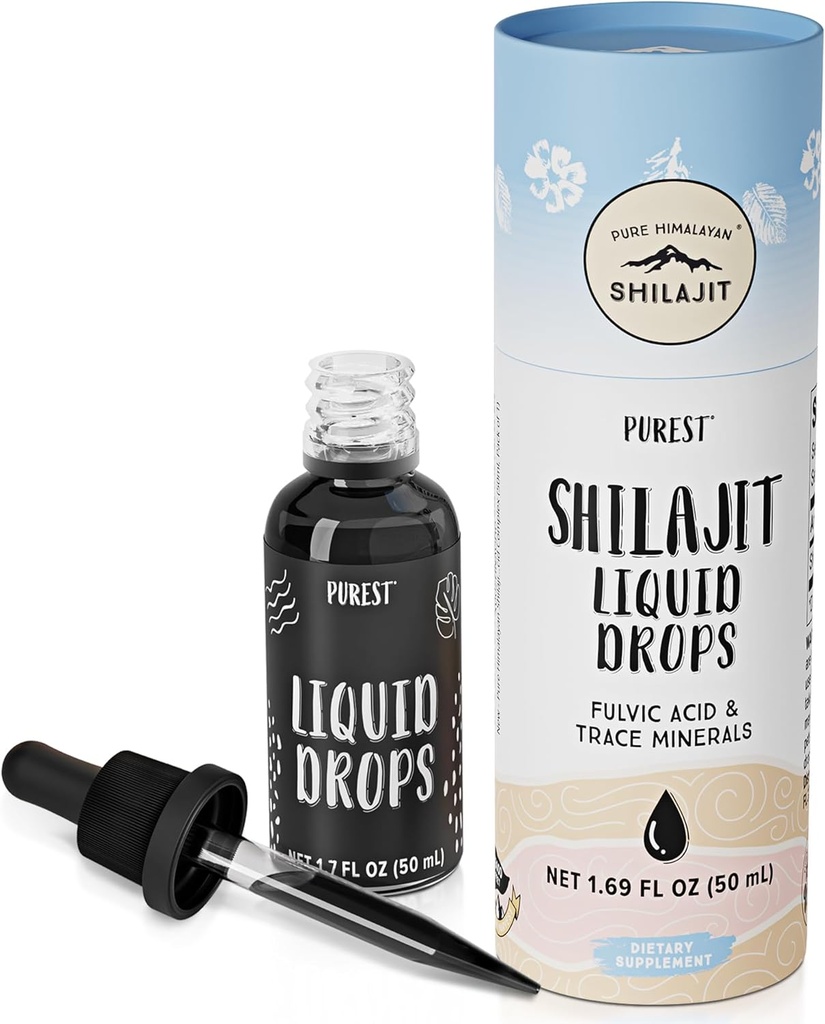 Pure Himalayan Shilajit ® Liquid Drops - The Purest Form of Shilajit, 99,9% Absorption for Immune Support, Energy Boost, Anti-Aging - Natural Trace Minerals & Fulvic Acid (50ml)