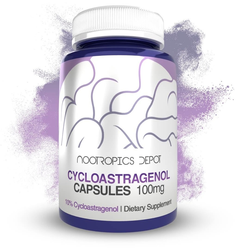 Nootropics Depot Cycloastragenol 10% Capsules | 100mg | 90 Count | Astragalus membranaceus | Cellular Health, Immune Support, Lengthens Telomeres