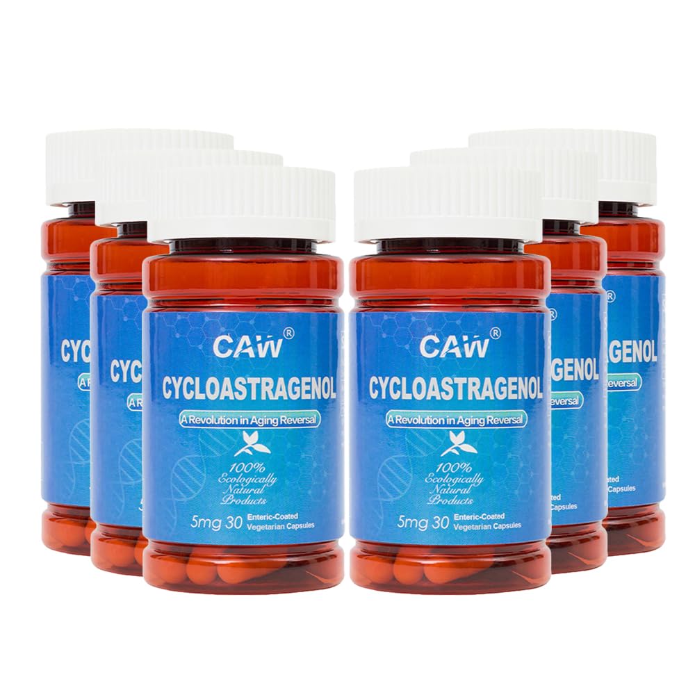 CAW Hypersorption Cycloastragenol 5Mg | Telomere Length Support | DNA Health Immunity Boost Anti-Aging | 30 Enteric-Coated Capsules (6 Bottles)