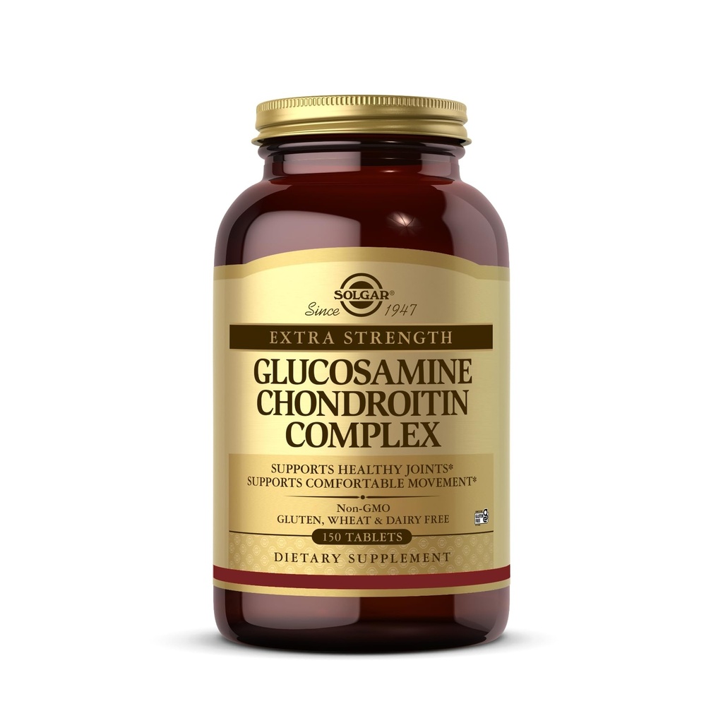 Solgar Extra Strength Glucosamine Chondroitin Complex - 150 Tablets - Supports Healthy Joints & Comfortable Movement - Non-GMO, Gluten Free, Dairy Free - 50 Servings
