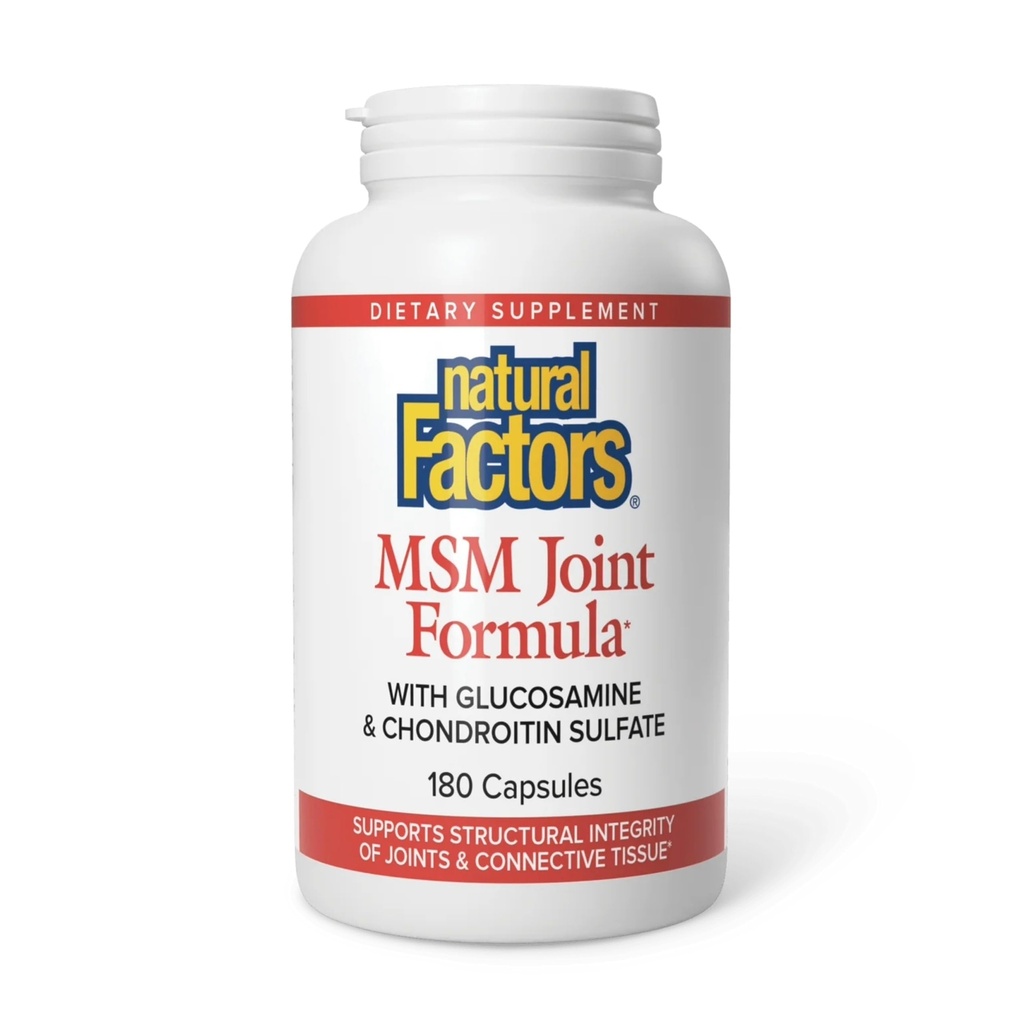 Natural Factors, MSM Joint Formula, Supports Healthy Joints and Mobility, 180 Capsules