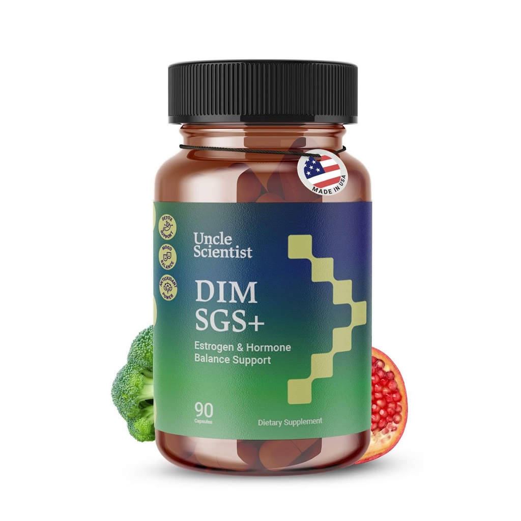 DIM SGS+ Supplement 150mg for Women & Men - Supports Healthy Hormone Levels, Estrogen, Metabolism, Detox - Pomegranate & Broccoli Seed, 90 Capsules (90 Day Supply)