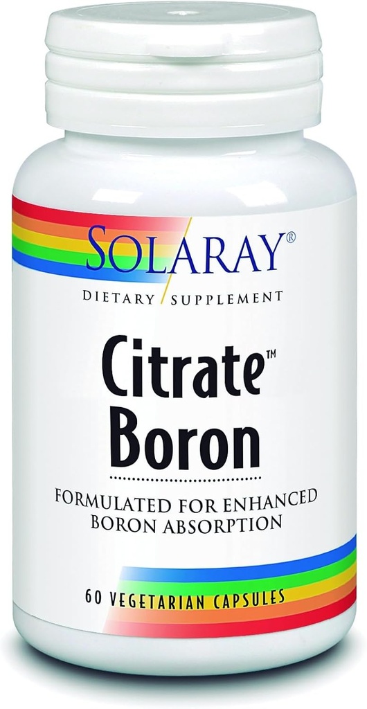 Solaray Biocitrate Boron Suplemento, 3mg, 60 Cuenta